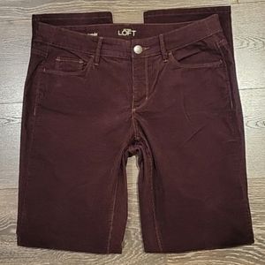ANN TAYLOR LOFT STRAIGHT LEG CORDUROY LIGHTWEIGHT JEANS, 8 (29)